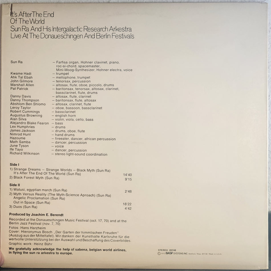 Sun Ra And His Intergalactic Research Arkestra - It's After The End Of The World