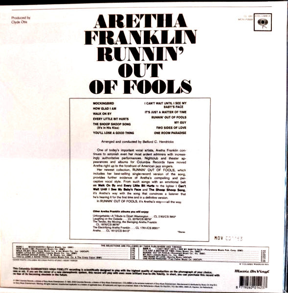 Aretha Franklin - Runnin Out Of Fools [Limited Red Vinyl]