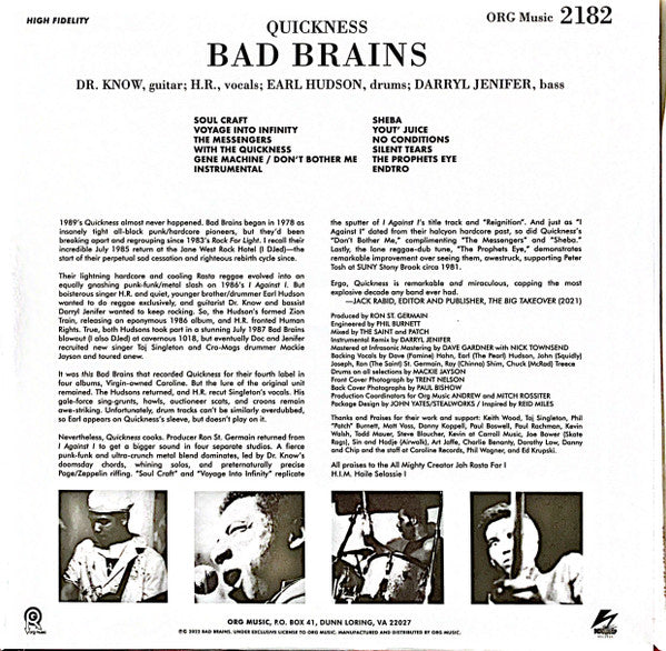 Bad Brains - Quickness [Punk Note Edition]