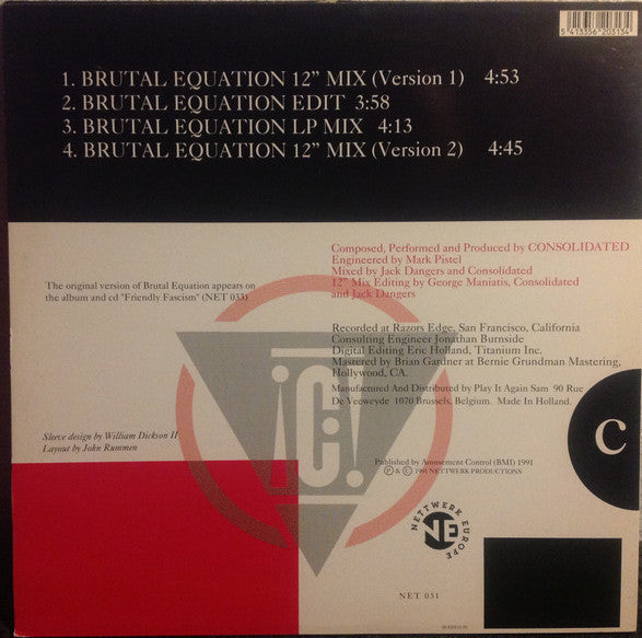 Consolidated - Brutal Equations (Remixes) ['91 Euro Jack Dangers]