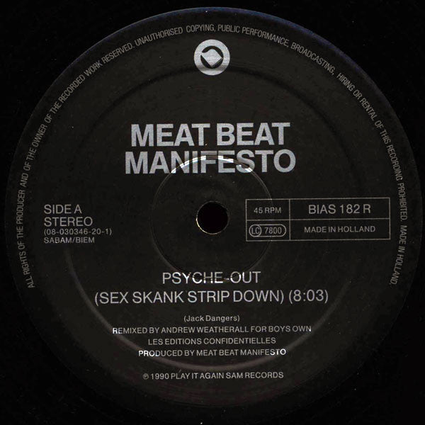 Meat Beat Manifesto - Psyche Out (Remixed By Andrew Weatherall) ['90 Euro]