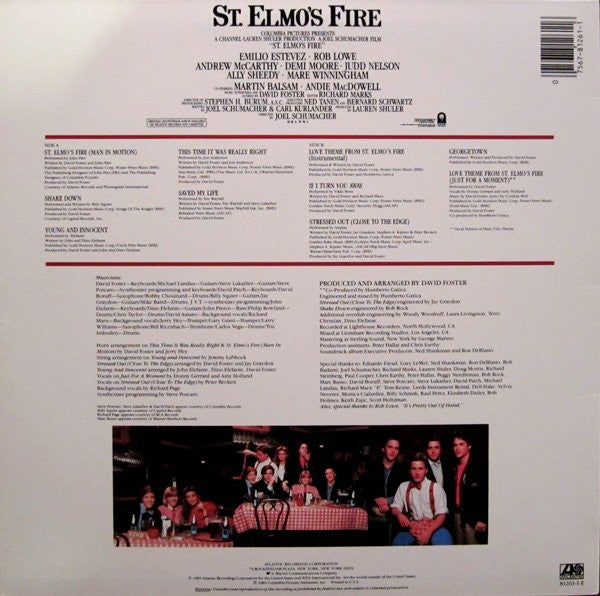 Original Motion Picture Soundtrack - St. Elmo's Fire '85 US